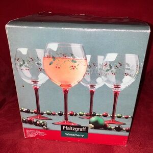 Holiday Red Wine Glasses